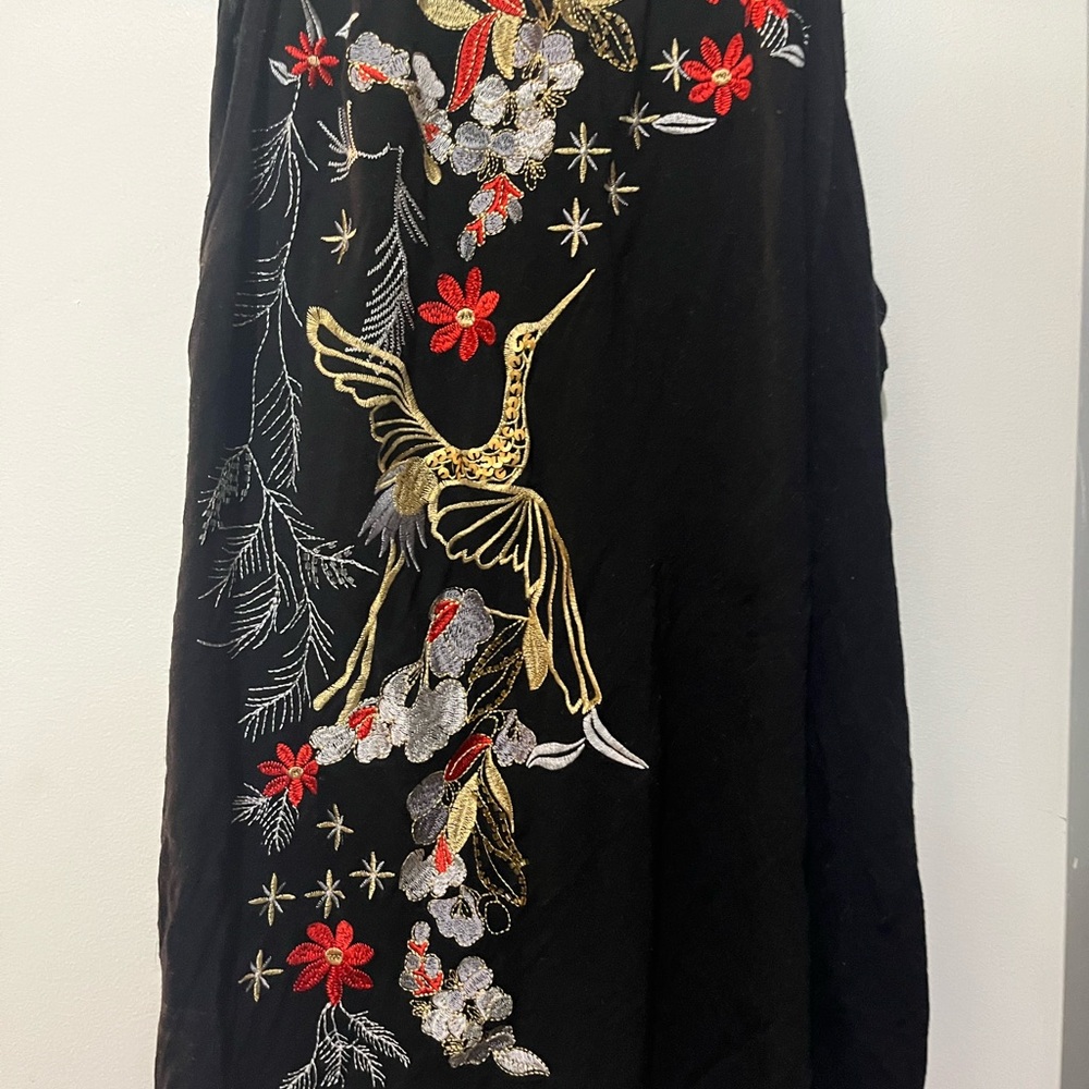 INC International Concepts Black and Gold Embellished Sleeveless Blouse